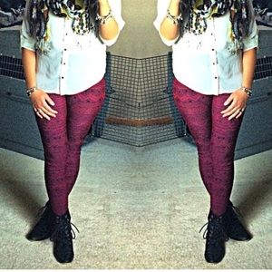 Burgundy Aztec Pant