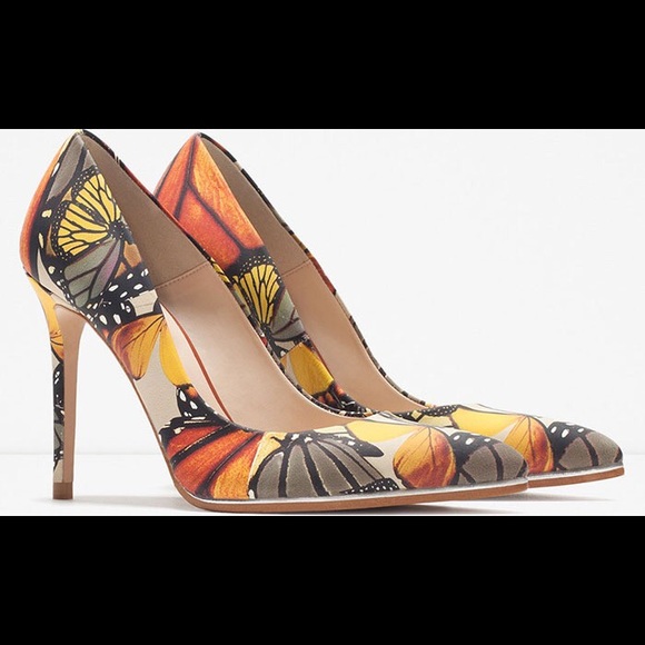 🎊HP🎊Zara butterfly garden leather court heel - Picture 2 of 4