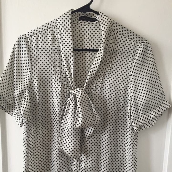 EUC white and black Limited polka dot top