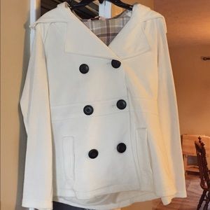 White Peacoat with hood