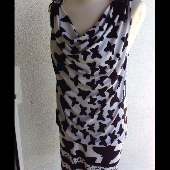 Black & White Butterfly Dress Medium - Picture 1 of 3