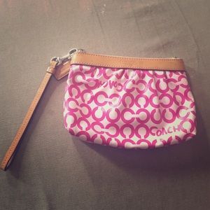 Pink Coach wristlet