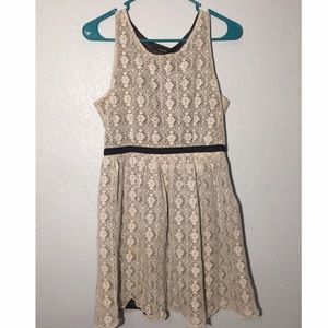 black&white flowered skater dress