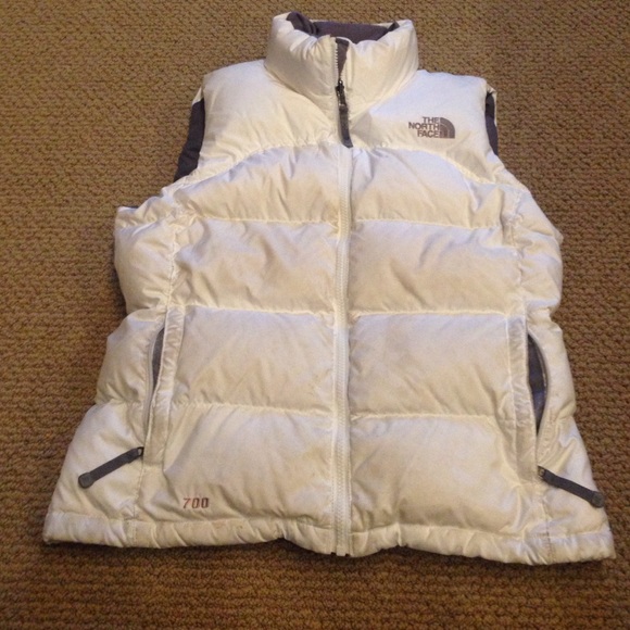 White north face vest