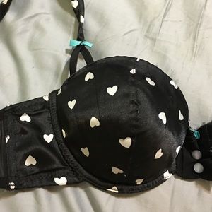 Black bra with hearts