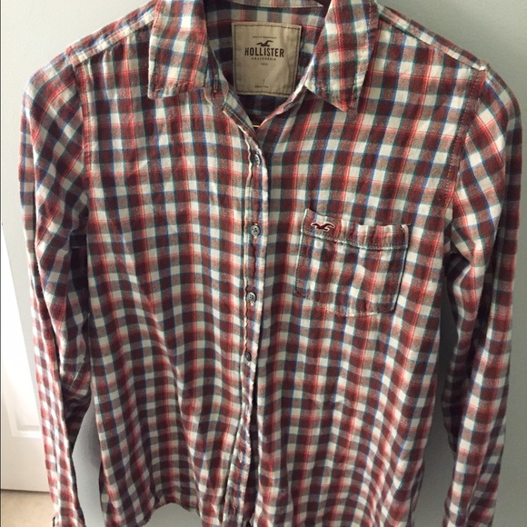 Women's boy fit flannel plaid button down
