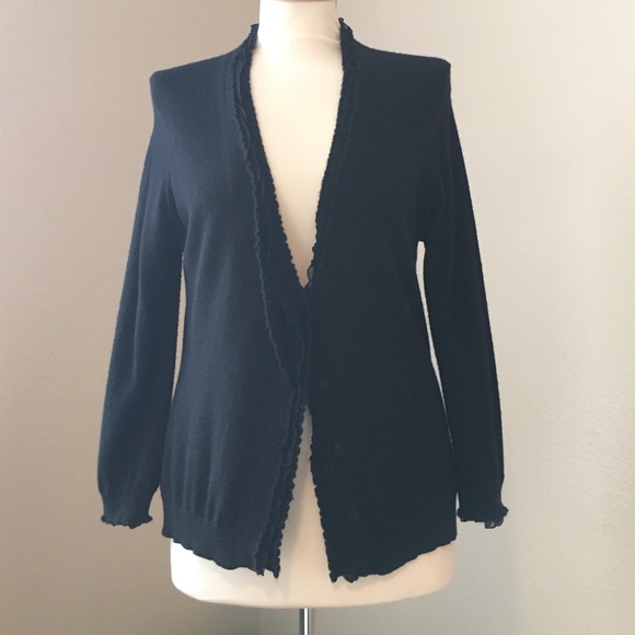 J. Crew Sweaters - Chiffon Trim Cardigan 💕