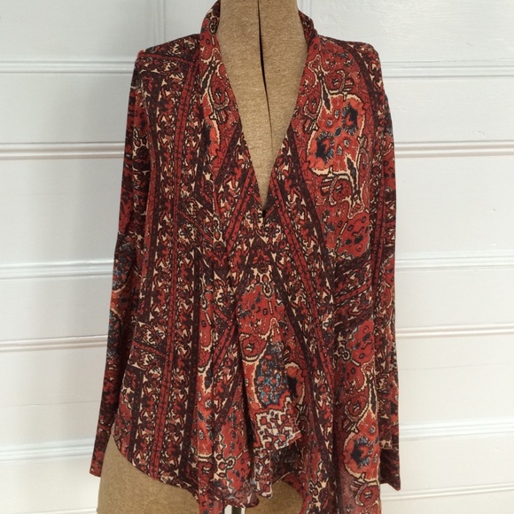 Brown Size Med Boho Urban Outfitters open blouse