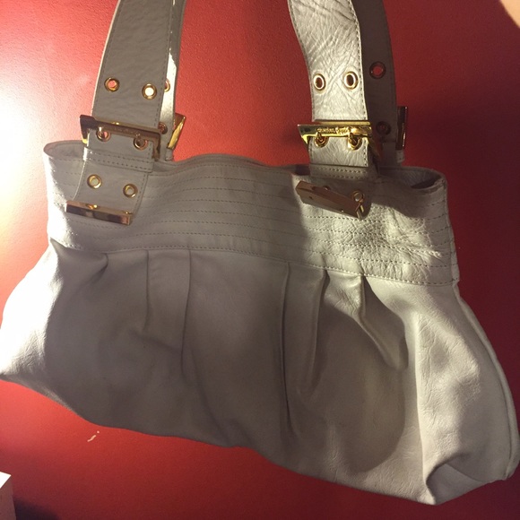 Charles David white and gold travel tote