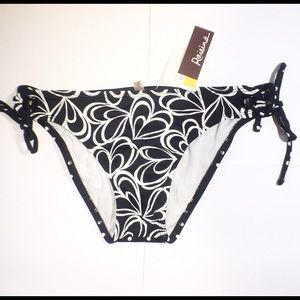 NWT  print & polka dot adjustable sides bikini