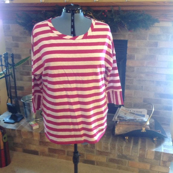 Coldwater Creek pink striped top 2x (20-22) - Picture 1 of 4