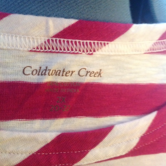 Coldwater Creek pink striped top 2x (20-22) - Picture 4 of 4