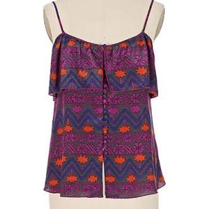 Anthropologie Parker Pink Printed Tank