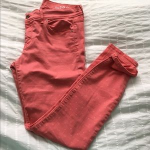 Gap pink polka dot leggings