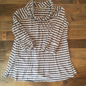 Anthropologie Velvet Striped Tunic