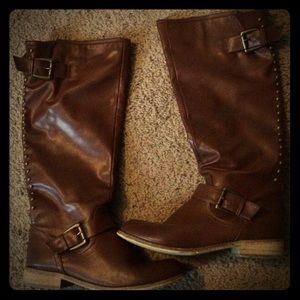 Forever 21 brown zip riding boots