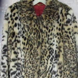 Leopard faux fur jacket