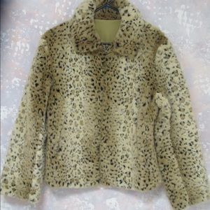 Cheetah faux fur reversible jacket
