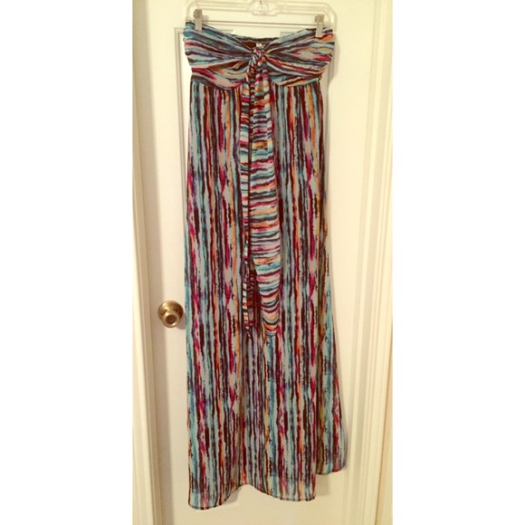 H&M Dresses & Skirts - Multicolor Striped Strapless Maxi