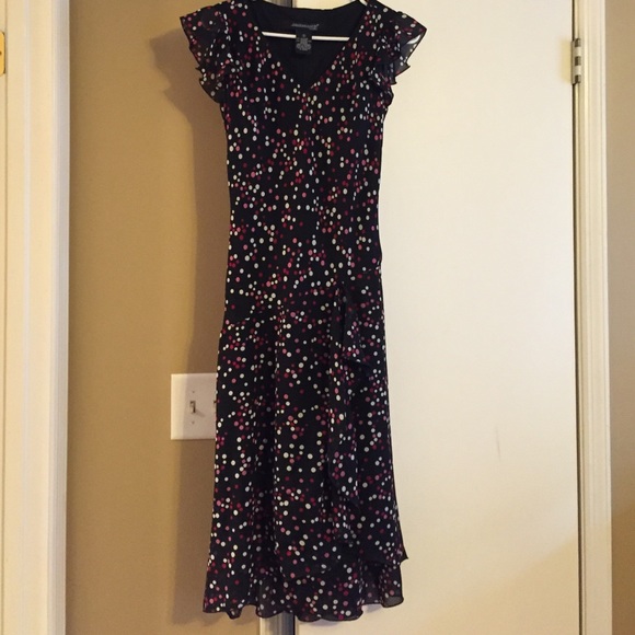 Jonathan Martin black polka dot dress, size 6