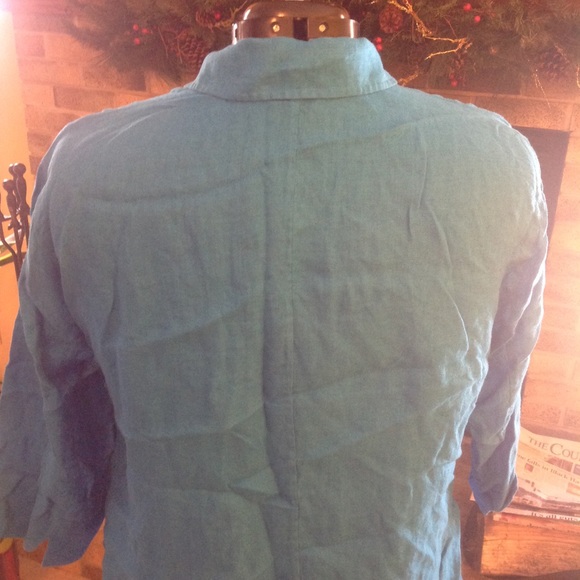 Teal linen button down from Ralph Lauren - Picture 3 of 4