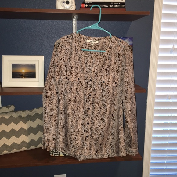 Blush leopard pattern blouse
