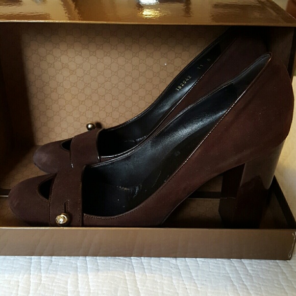 Brown Suede Gucci Heels