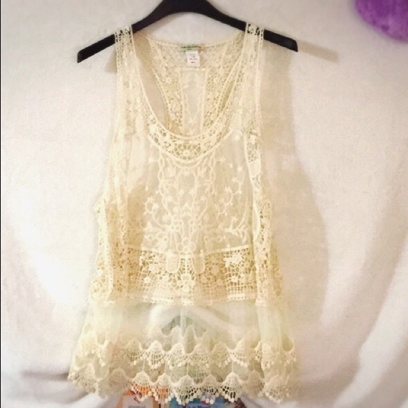 🎊HP1🎉VIVID COLLECTION OF NY lace top/cover up - Picture 3 of 4