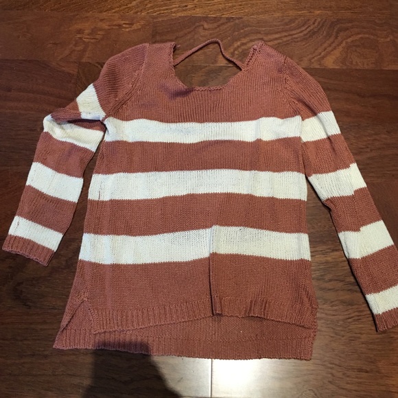 Pink rose scoop back sweater