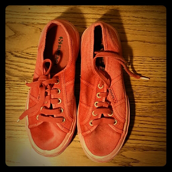 Red Superga sneakers