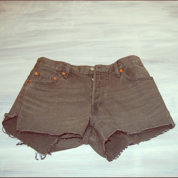 Levi Grey Denim Shorts