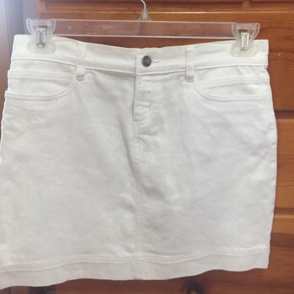 White jean skirt