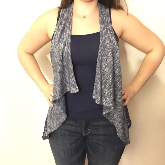 Blue relaxed vest coverup
