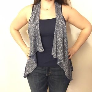 Blue relaxed vest coverup