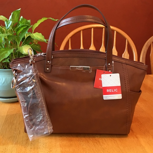 NWT RELIC hand bag Cognac Caraway Collection $64