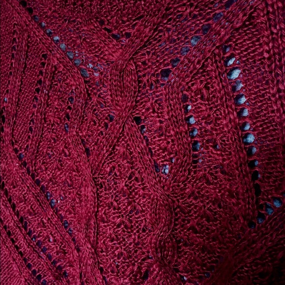 Maroon Lucky Brand cable knit sweater - Picture 3 of 3