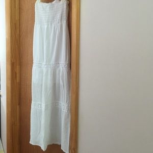 White, long & strapless sundress