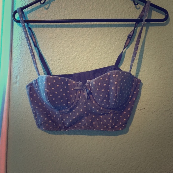 Polka dot bra.