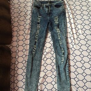 Ripped Denim Jeans (Acid Wash)