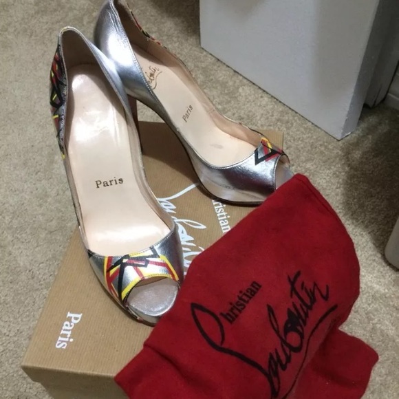 Christian Louboutin silver pump