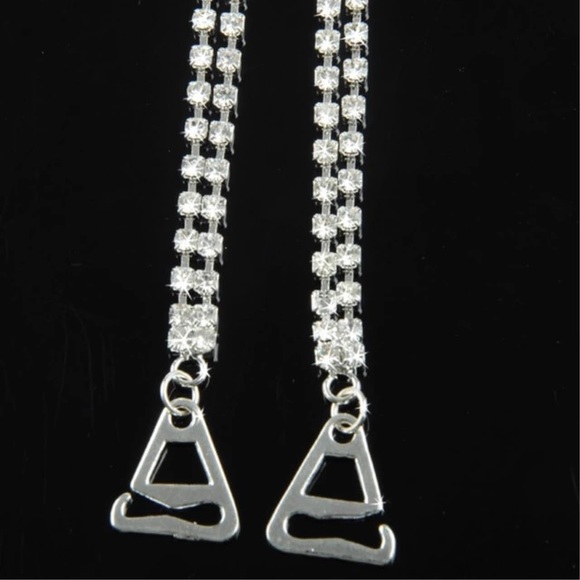 🆕 Adjustable crystal diamanté bra straps-👀Prom - Picture 2 of 4