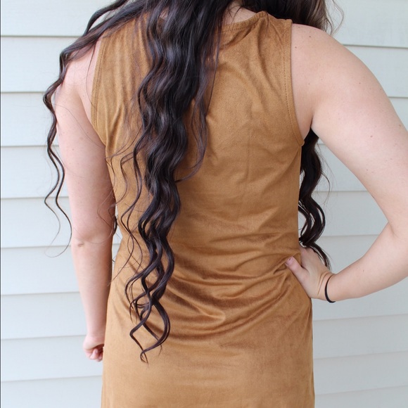 NWT three bird brown suede lace up dress - Picture 3 of 4