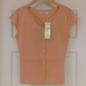 Cap Sleeve Cardigan With Detail