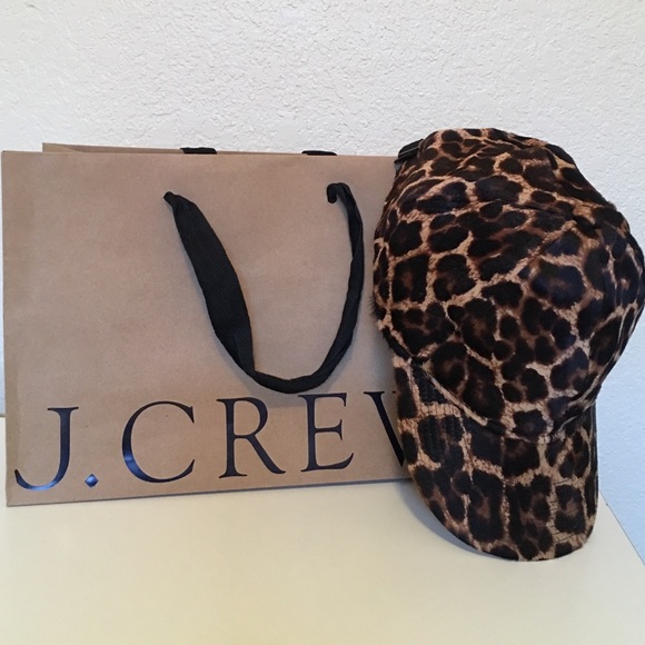 J.CREW 100% Leather calf hair Baseball cap