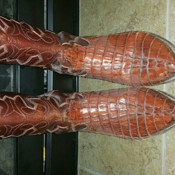 Men's  exotic skin cowboy boots.  Caimen Tail