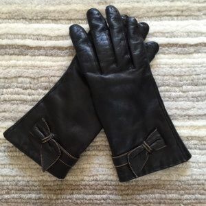 Kate Spade Leather Bow Gloves