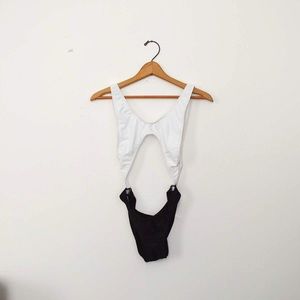 High Cut Backless One Piece Swimsuit