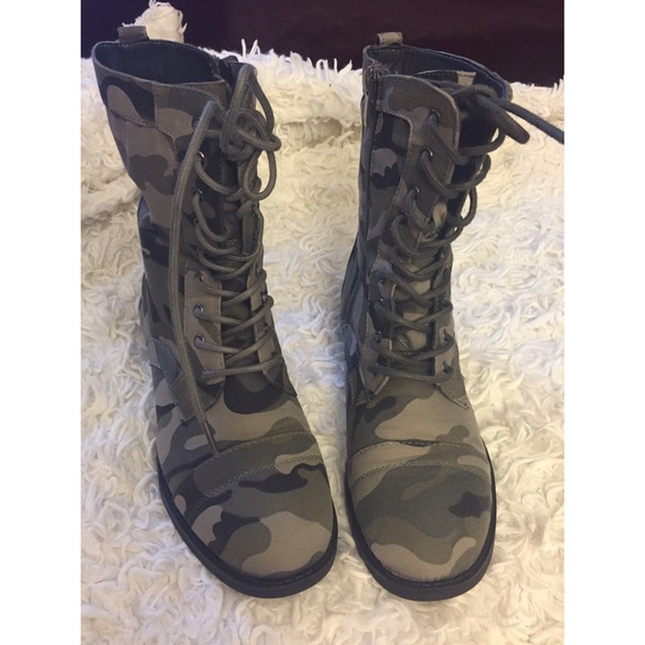 Camouflage combat boots!