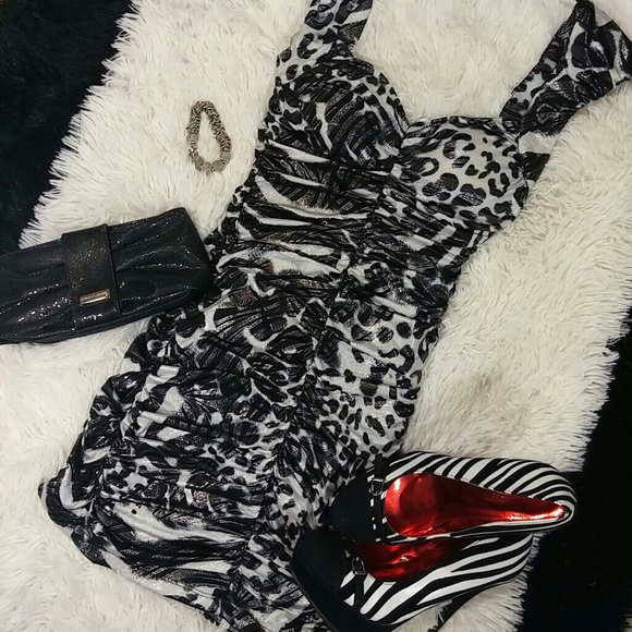 Zipper Back Animal Print dress