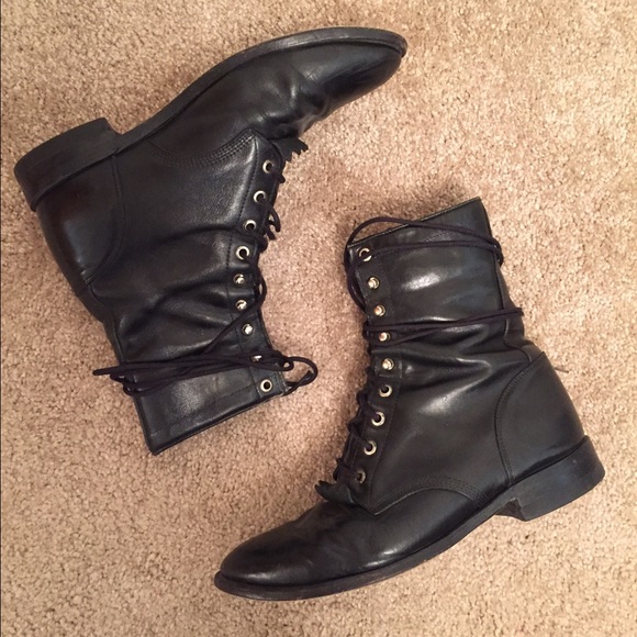 Vintage lace up Justin boots